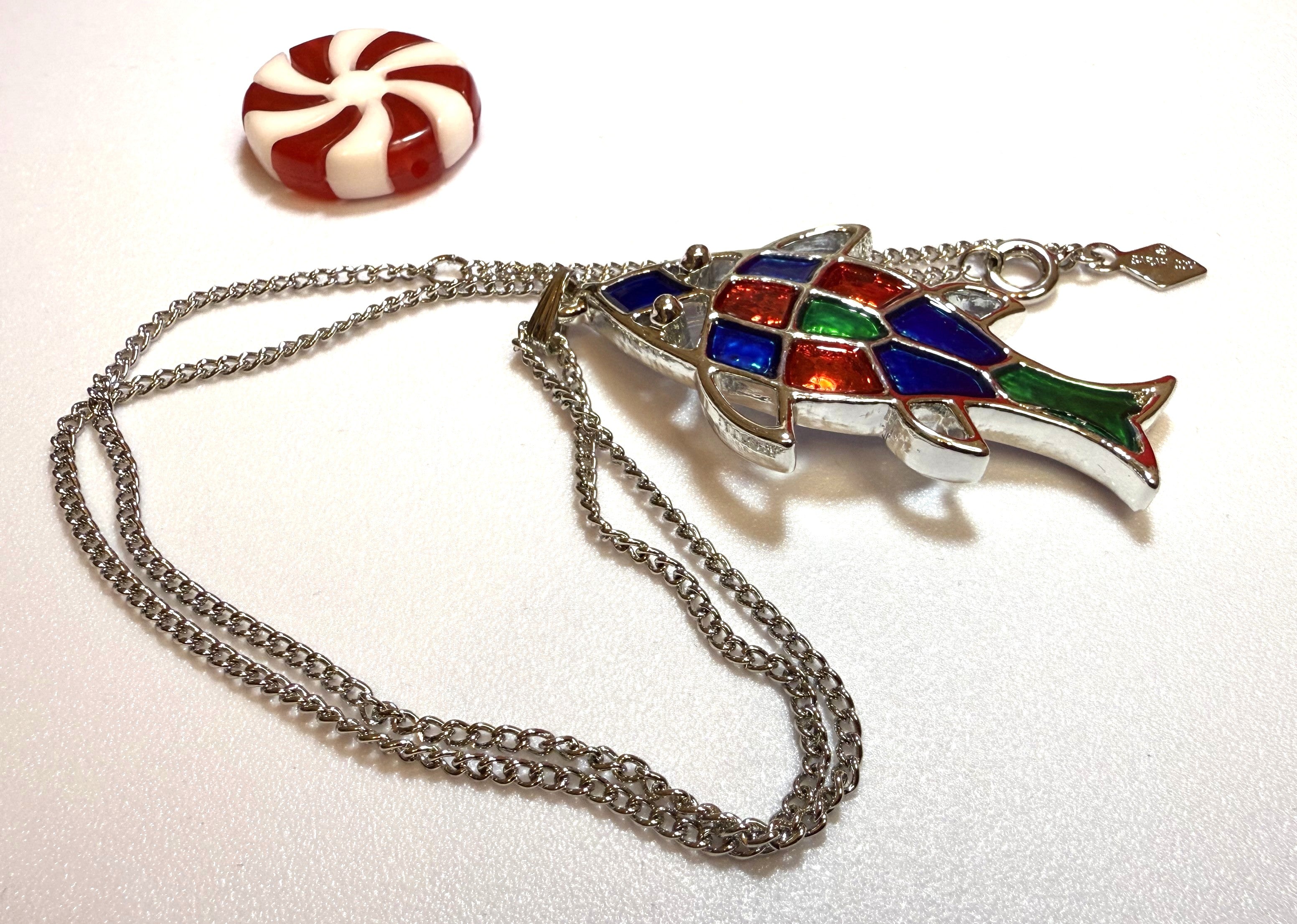 Sarah Coventry Vintage 1970s Fish Necklace Pendant