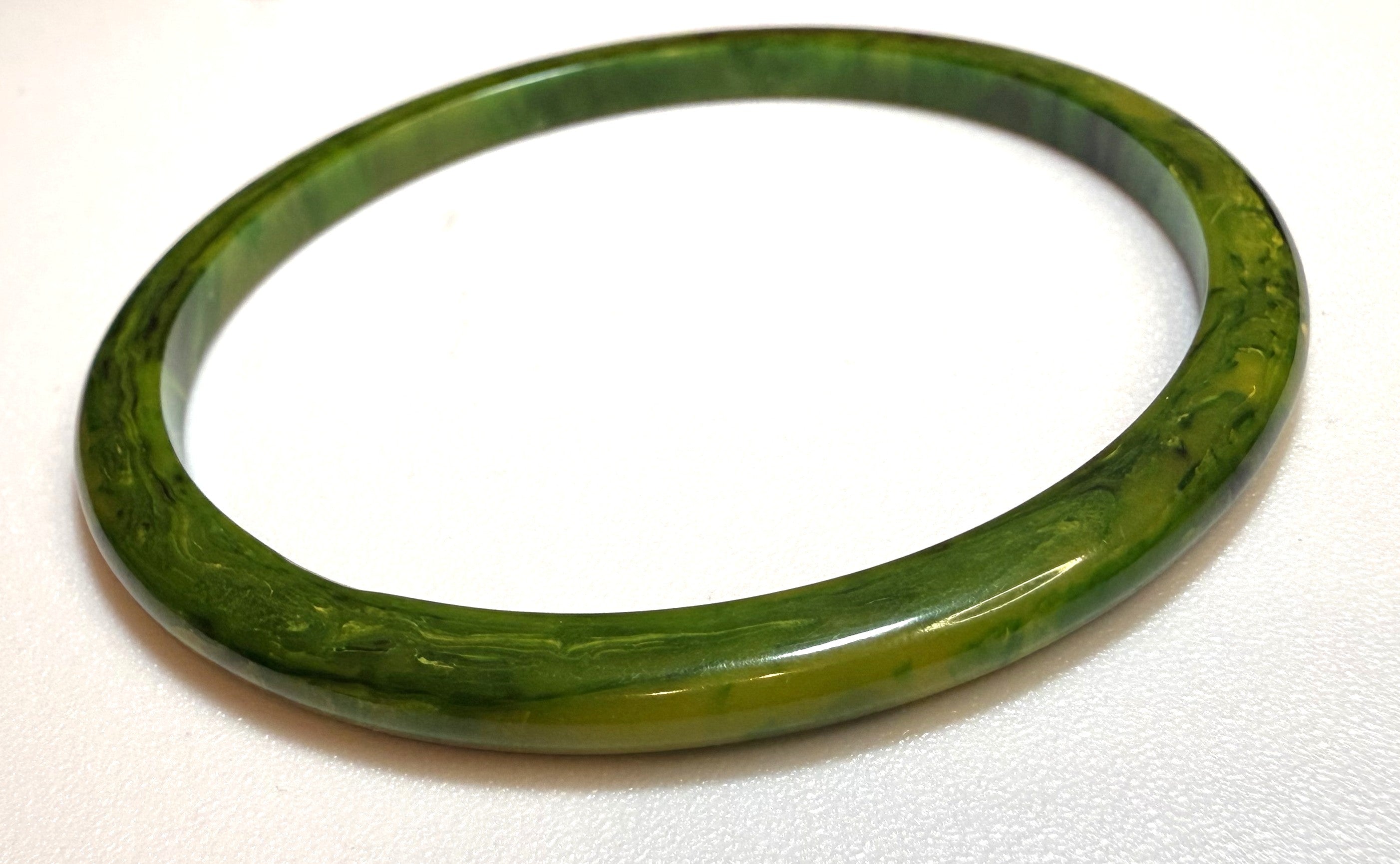 Vintage Green Bakelite Bangle - 1940s *Tested* Small/Medium, AUTHENTIC