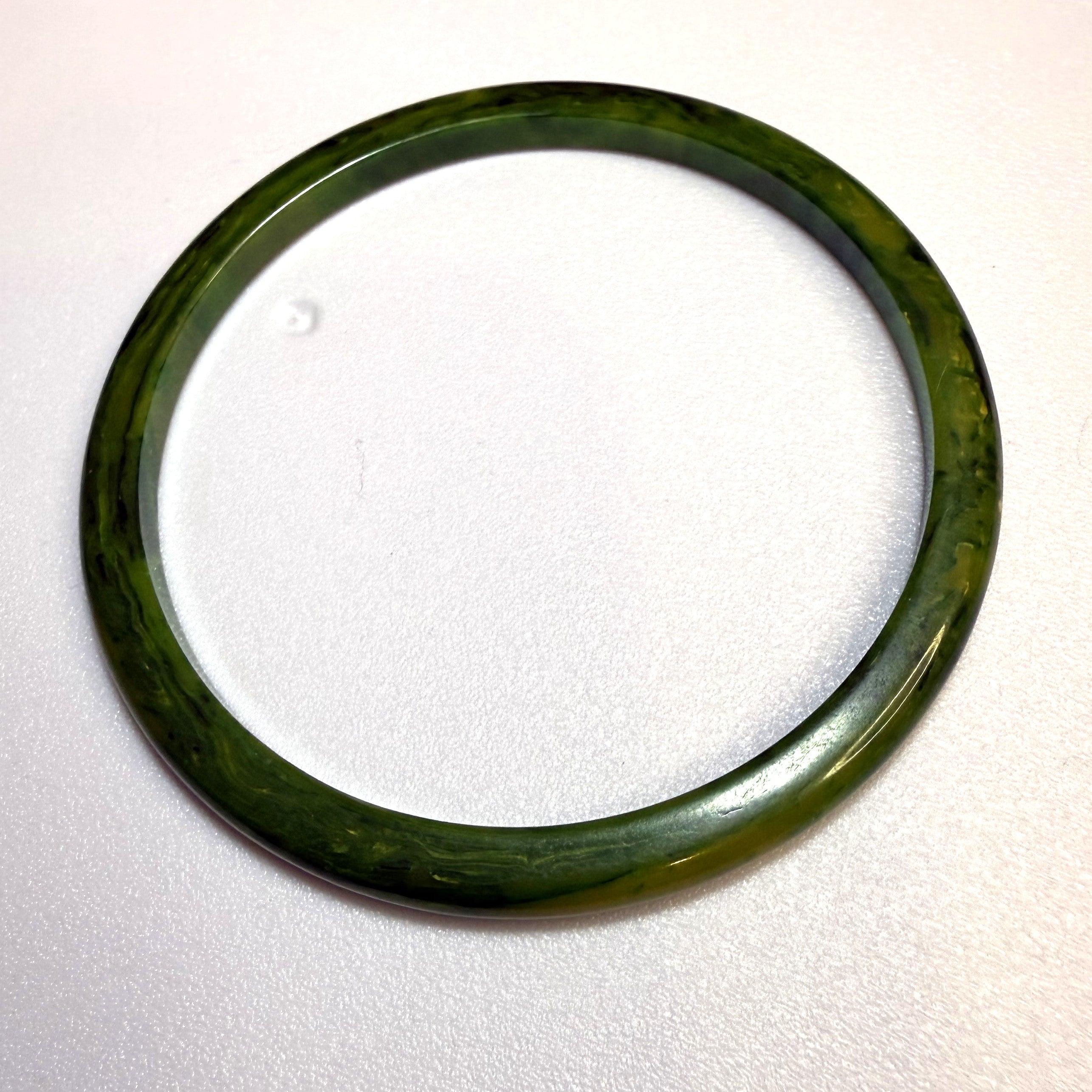 Vintage Green Bakelite Bangle - 1940s *Tested* Small/Medium, AUTHENTIC