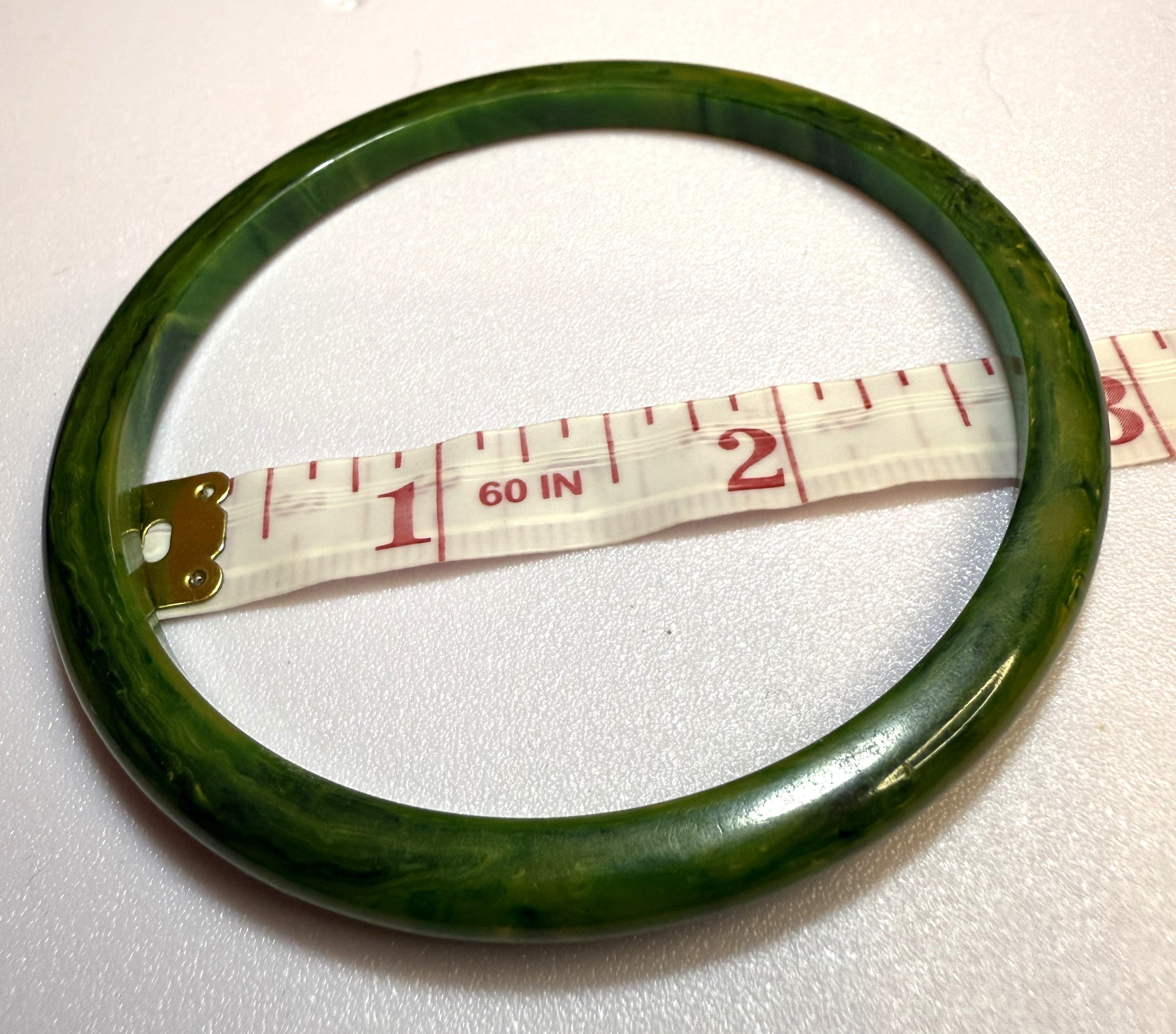 Vintage Green Bakelite Bangle - 1940s *Tested* Small/Medium, AUTHENTIC