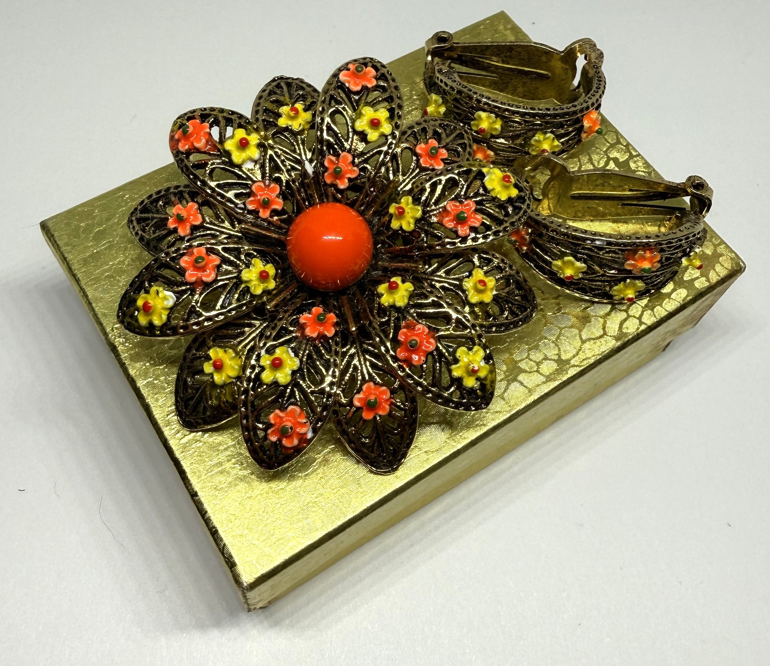 1960s ART (Arthur Pepper) Vintage Brooch and Matching Earrings