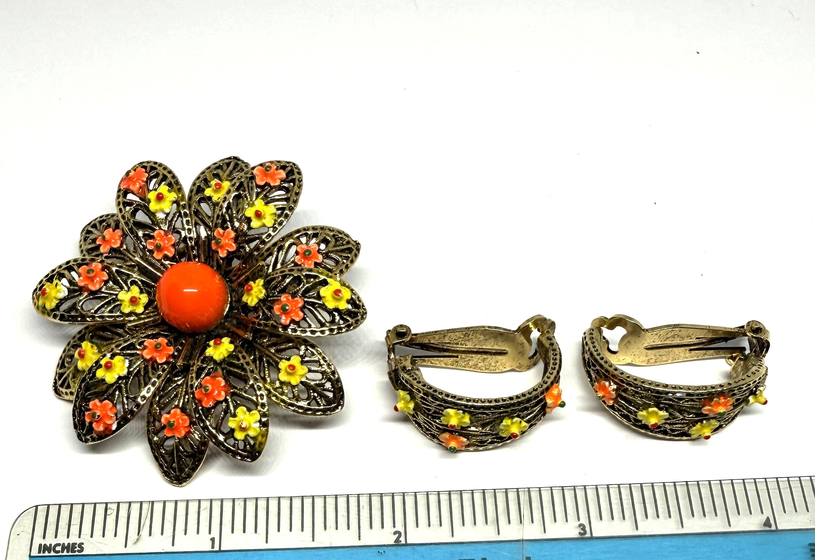 1960s ART (Arthur Pepper) Vintage Brooch and Matching Earrings