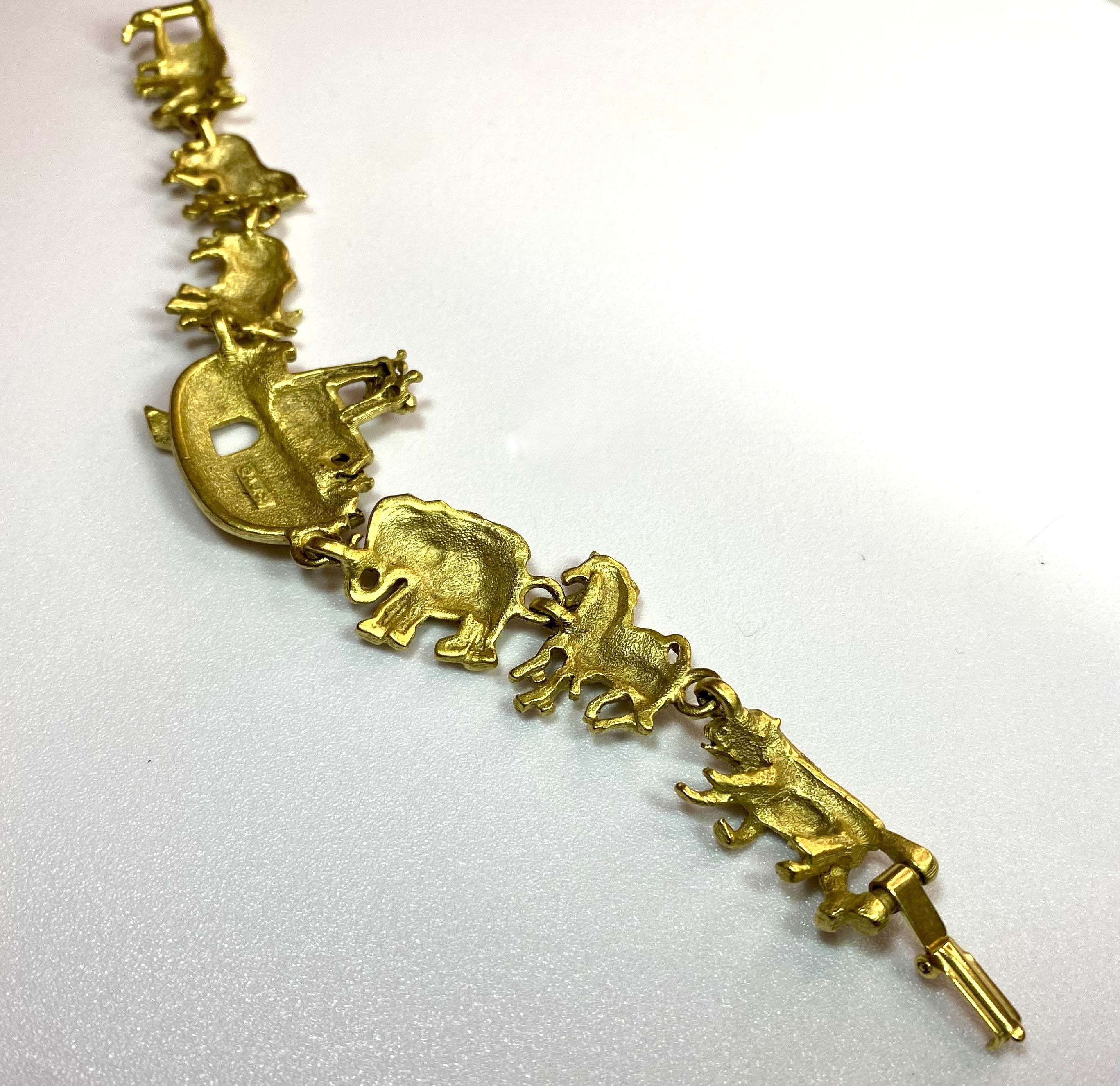 Vintage 1962 Deadstock Noah's Ark Bracelet - 7" length, NEVER WORN. Gold Tone - Peppermint-Twist-Vintage.com
