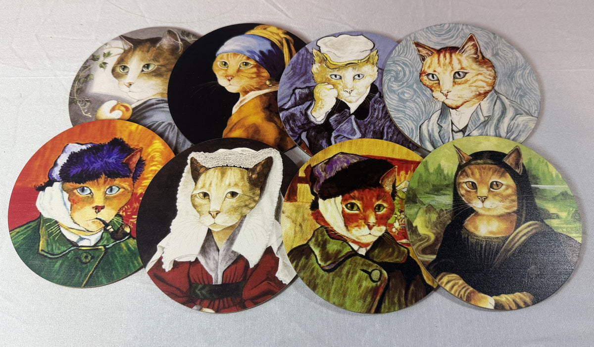 Coaster Set - Set of 8 Coasters with Painted Black Iron Holder (Copy) - Peppermint-Twist-Vintage.com