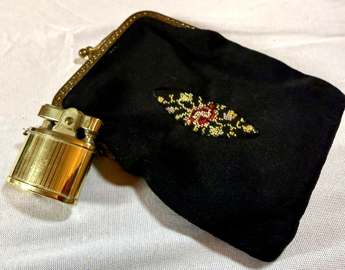 Rare One of a Kind - Late 1930s or 1940s Cigarette Purse and attaching lighter