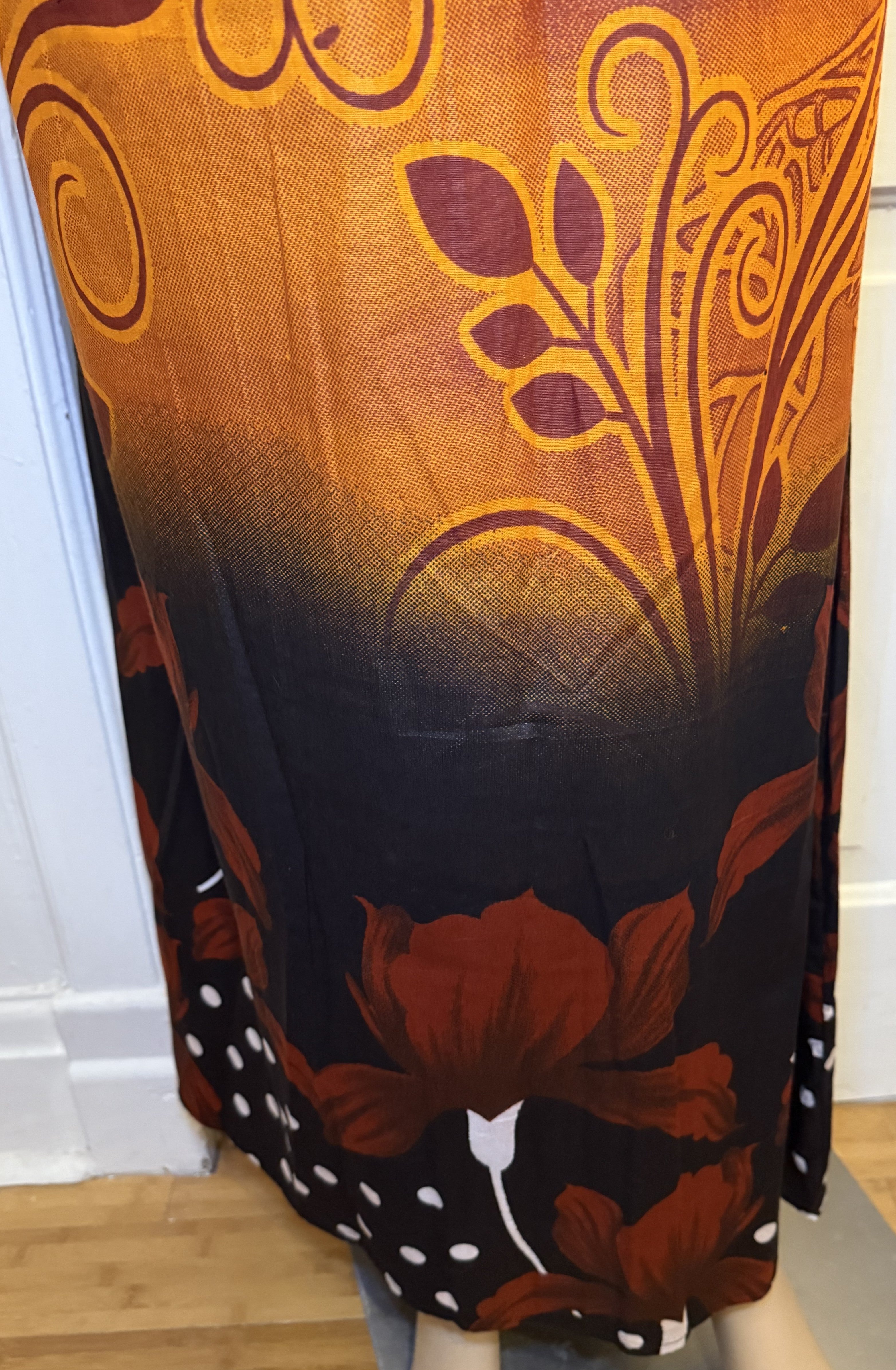 Burnt Orange Kaftan, Made in India, L Size - Peppermint-Twist-Vintage.com