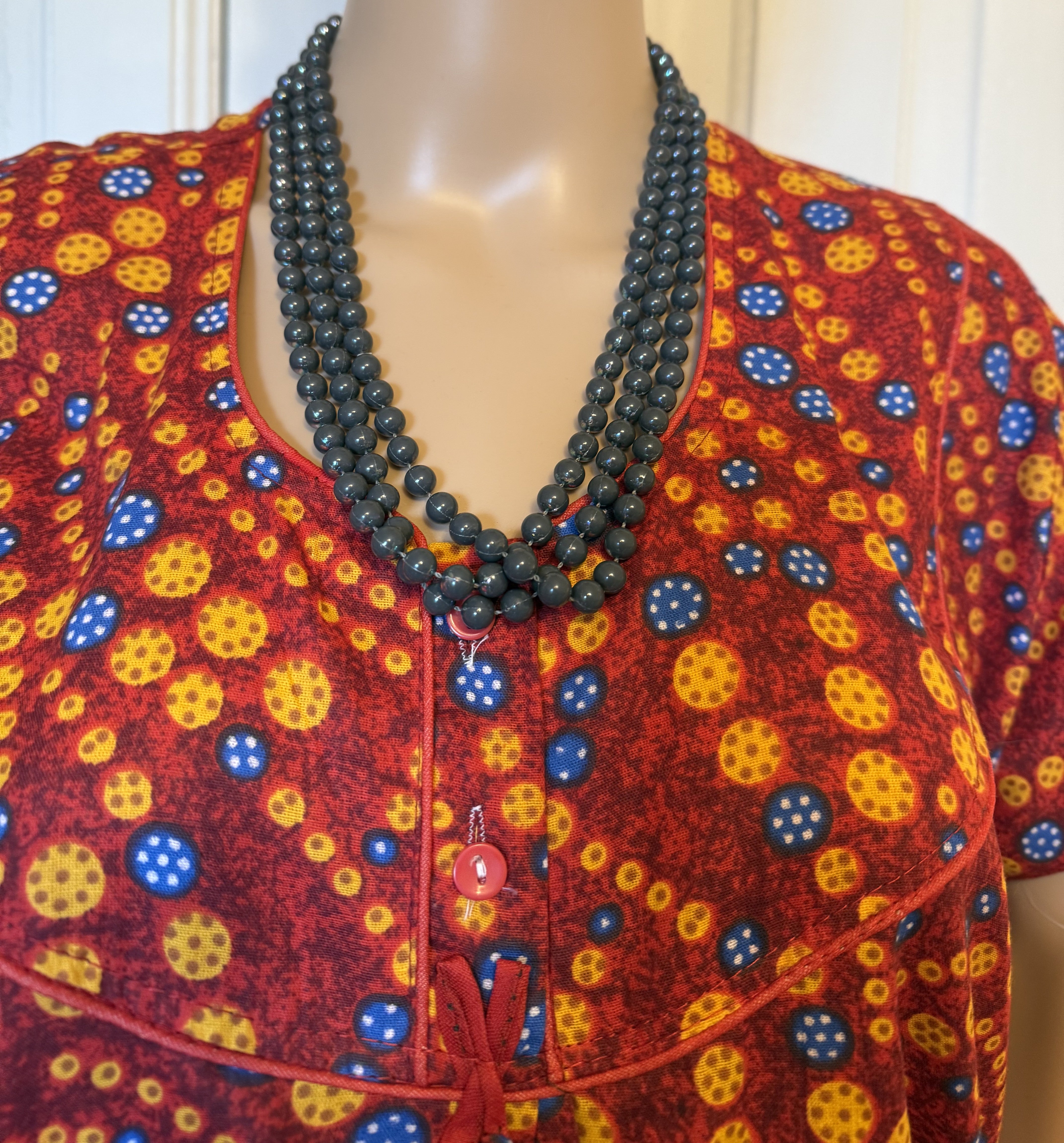 Pink, Yellow and Blue Floral Kaftan, Made in India, L- XL