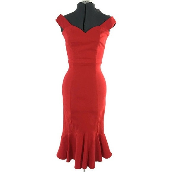 1950s Vintage Inspired Collectif Fishtail Dress - Size XXL - NEW with TAGS - Great for Cocktail Parties - Peppermint-Twist-Vintage.com