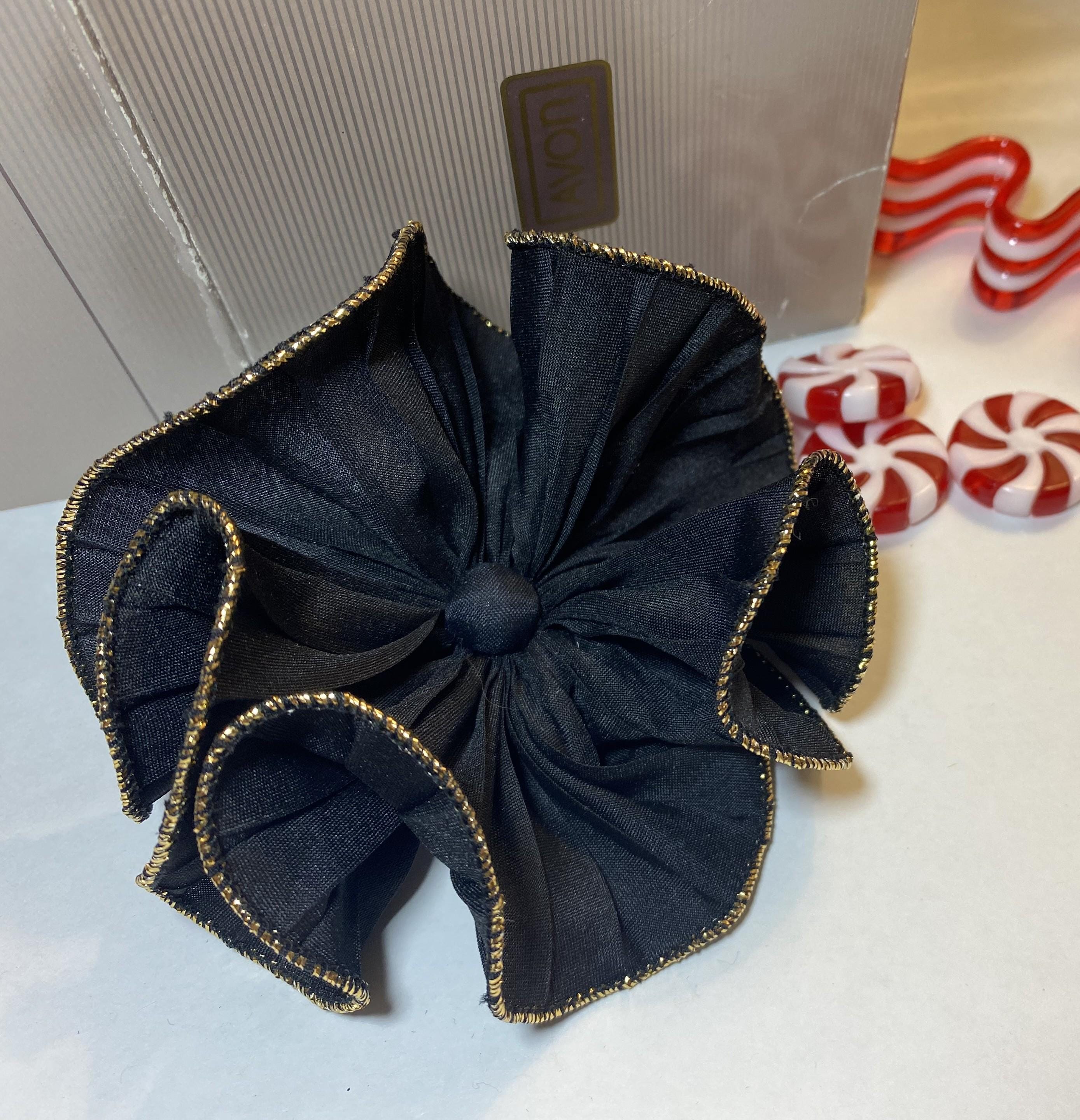 AVON Rare Ruffle Pin, 1988 - Elegant, Great on a Black Dress, Excellent Condition with Box - Peppermint-Twist-Vintage.com