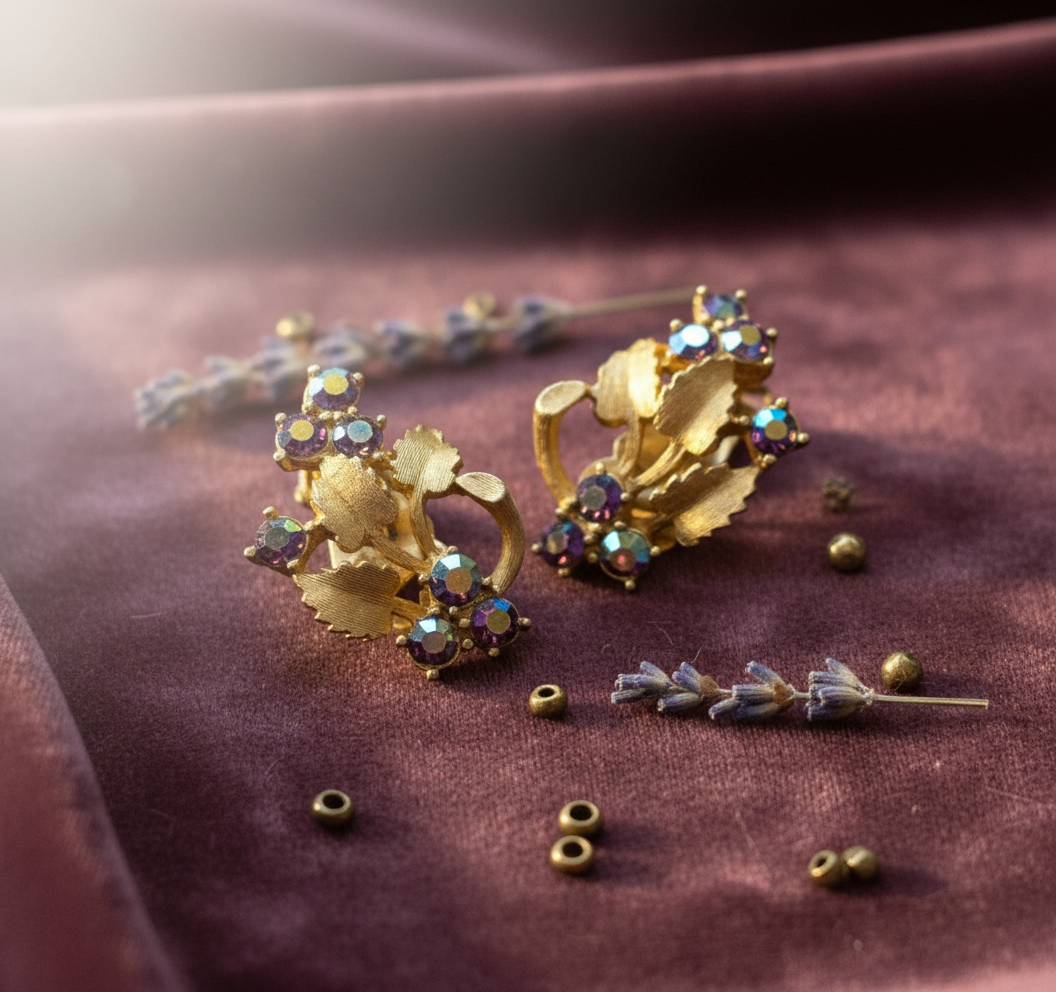 New background for vintage earrings