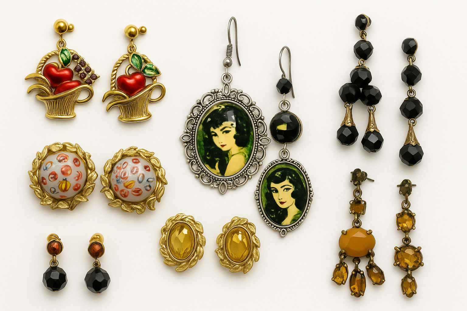 Vintage Earrings Collage