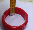 Vintage Inspired, Red Carved Tiki Bangle, 1940s Inspired - NEW