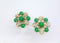 Gorgeous, CORO Signed Green and Gold Starburst Earrings - Clip-on Backing