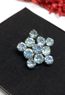 Stunning 1950s Blue Rhinestone Brooch - Delicate Statement Piece - Ooh la la!