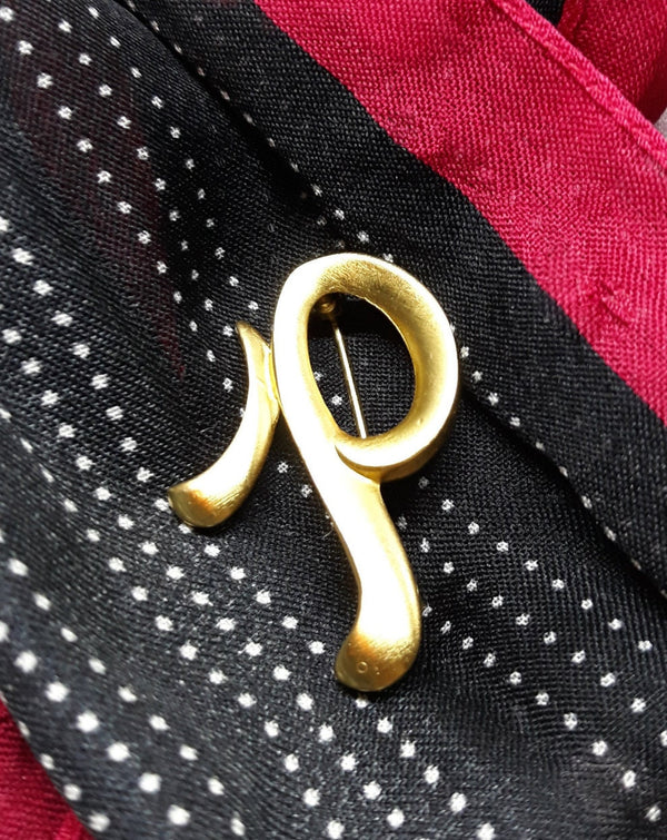 P Insignia Brooch by Anne Klein Jewelry, 1980s/90s