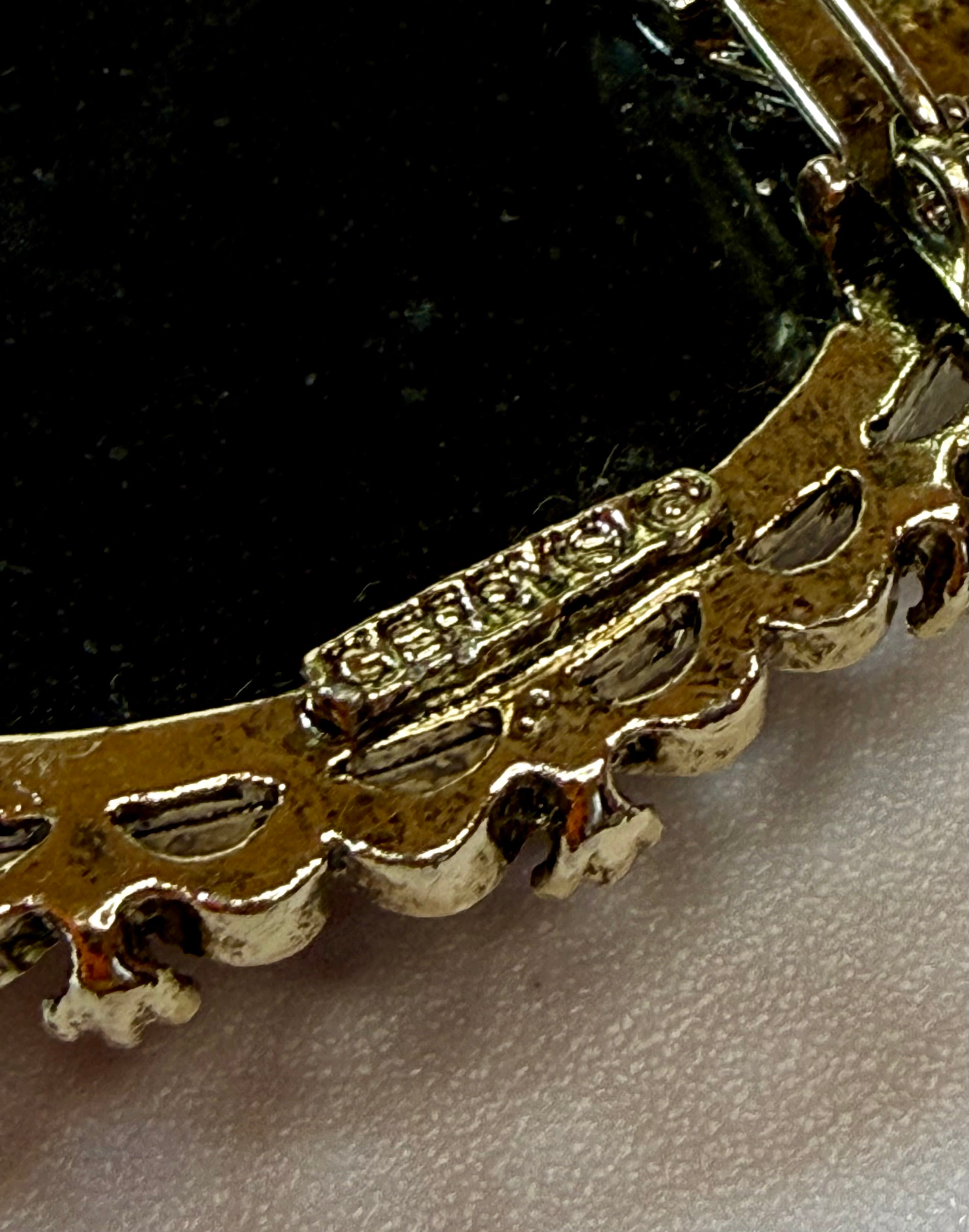 Gerry’s Vintage Black Floral Cameo Brooch and Pendant - Peppermint-Twist-Vintage.com