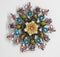 Stunning Vintage Floral Brooch with Butterflies - Large