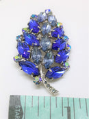 Killer Diller - Pantone with Teal Blue Leaf Brooch - Sherman or Juliana Quality