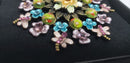 Stunning Vintage Floral Brooch with Butterflies - Large