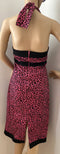 Collectif Pink and Black Leopard Print Pin-up Dress, Pencil Dress, In Mint Condition - Rockabilly, Pin-up, Punk, Size 14 US (18 UK)