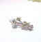 1950s Pair of Floral Bouquet Hair Pins - Rhinestone and Red