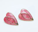 Red Heart Metal Earrings - Pierced, 1960s-70s