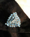 Dazzling Sea Blue Marquis Rhinestone Triangle Brooch - Vintage Glamour Piece