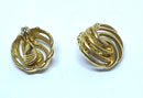 MONET signed Gold Plated Double Strand, Pearl type Necklace with signed Gold Swirl Earrings, 1970s