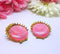 Vintage 1960's Moonglow Lucite Pink Earrings with Gold, Retro, 1960s clip-on earrings