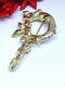 Sarah Coventry 1960s Initial P Insignia Brooch, Gold Tone,