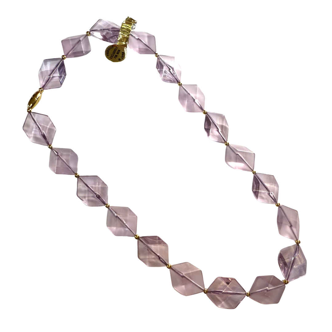 Avon Vintage Deadstock (Never Used, New with tags) Crystal Impressions Lavender Necklace