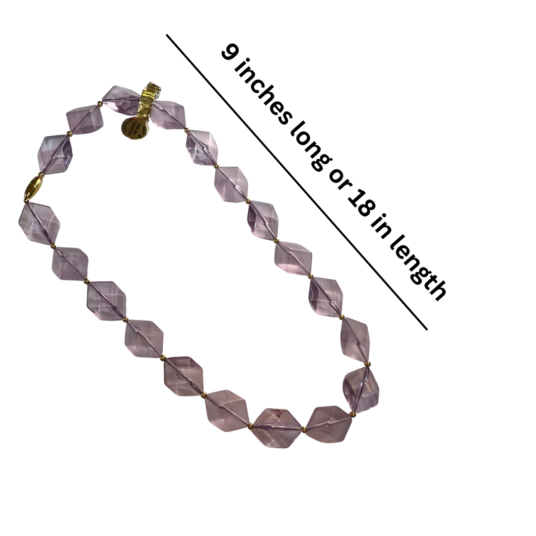 Avon Vintage Deadstock (Never Used, New with tags) Crystal Impressions Lavender Necklace