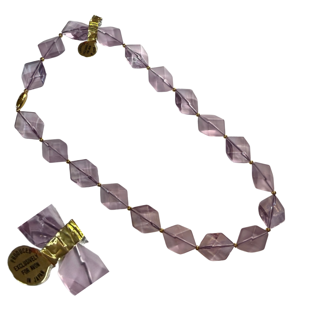 Avon Vintage Deadstock (Never Used, New with tags) Crystal Impressions Lavender Necklace