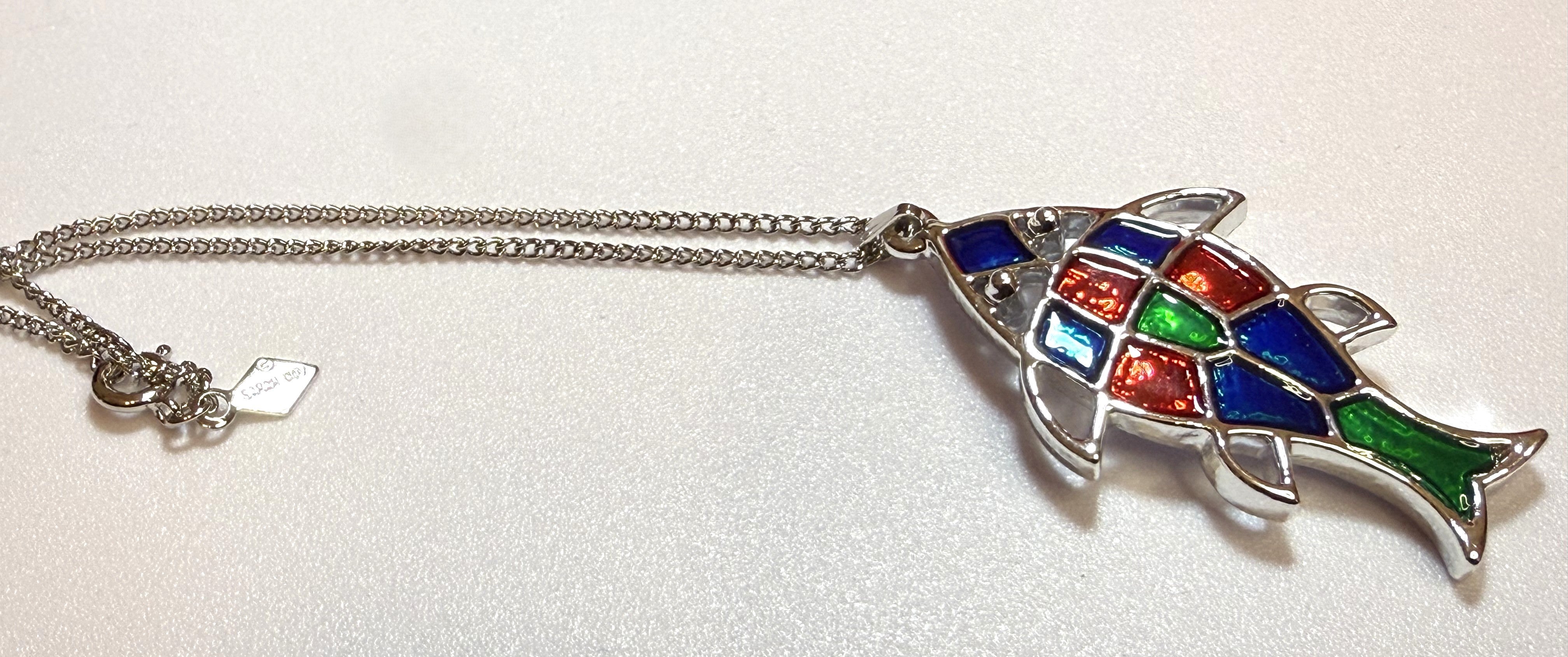 Sarah Coventry Vintage 1970s Fish Necklace Pendant