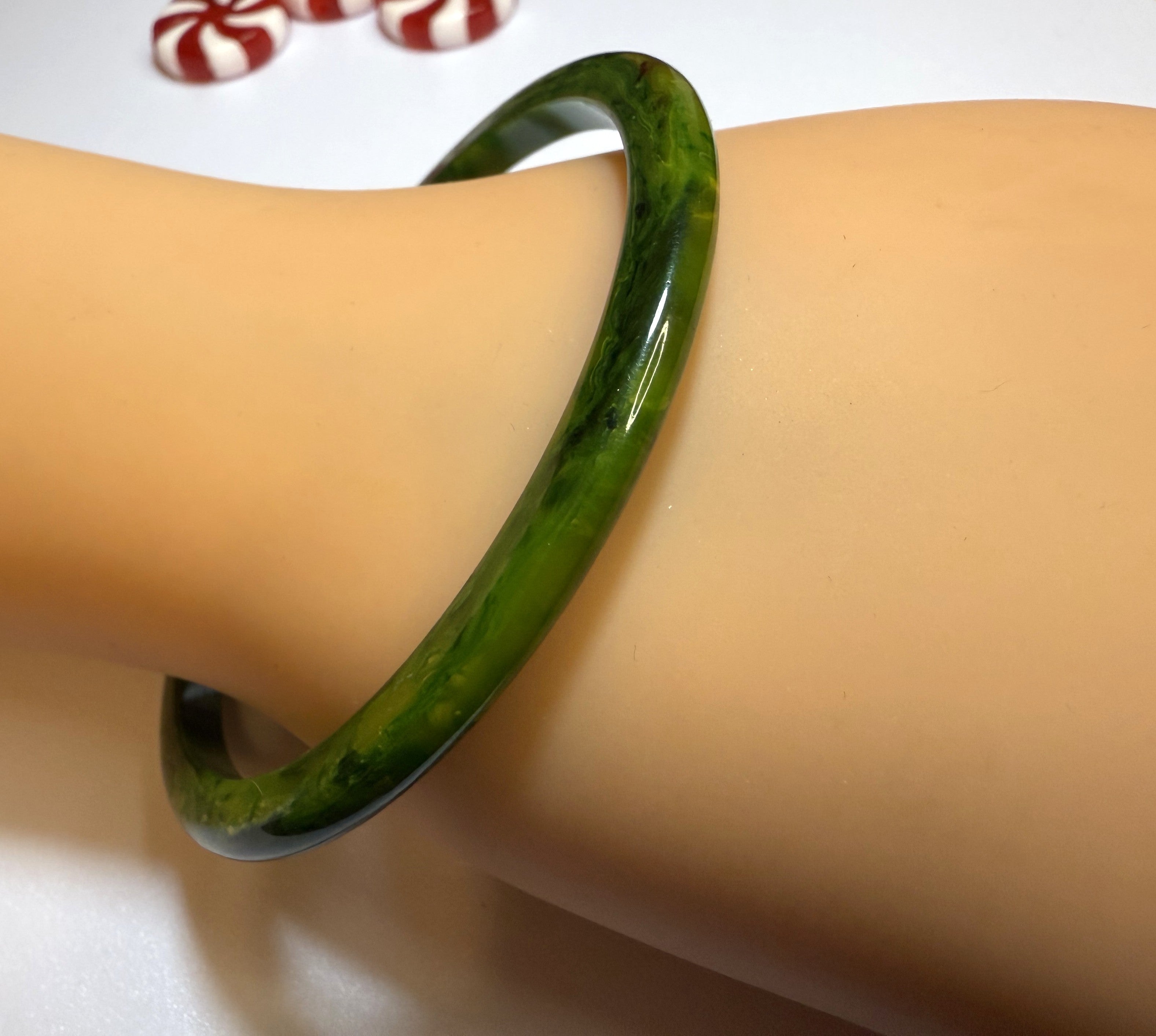 Vintage Green Bakelite Bangle - 1940s *Tested* Small/Medium, AUTHENTIC