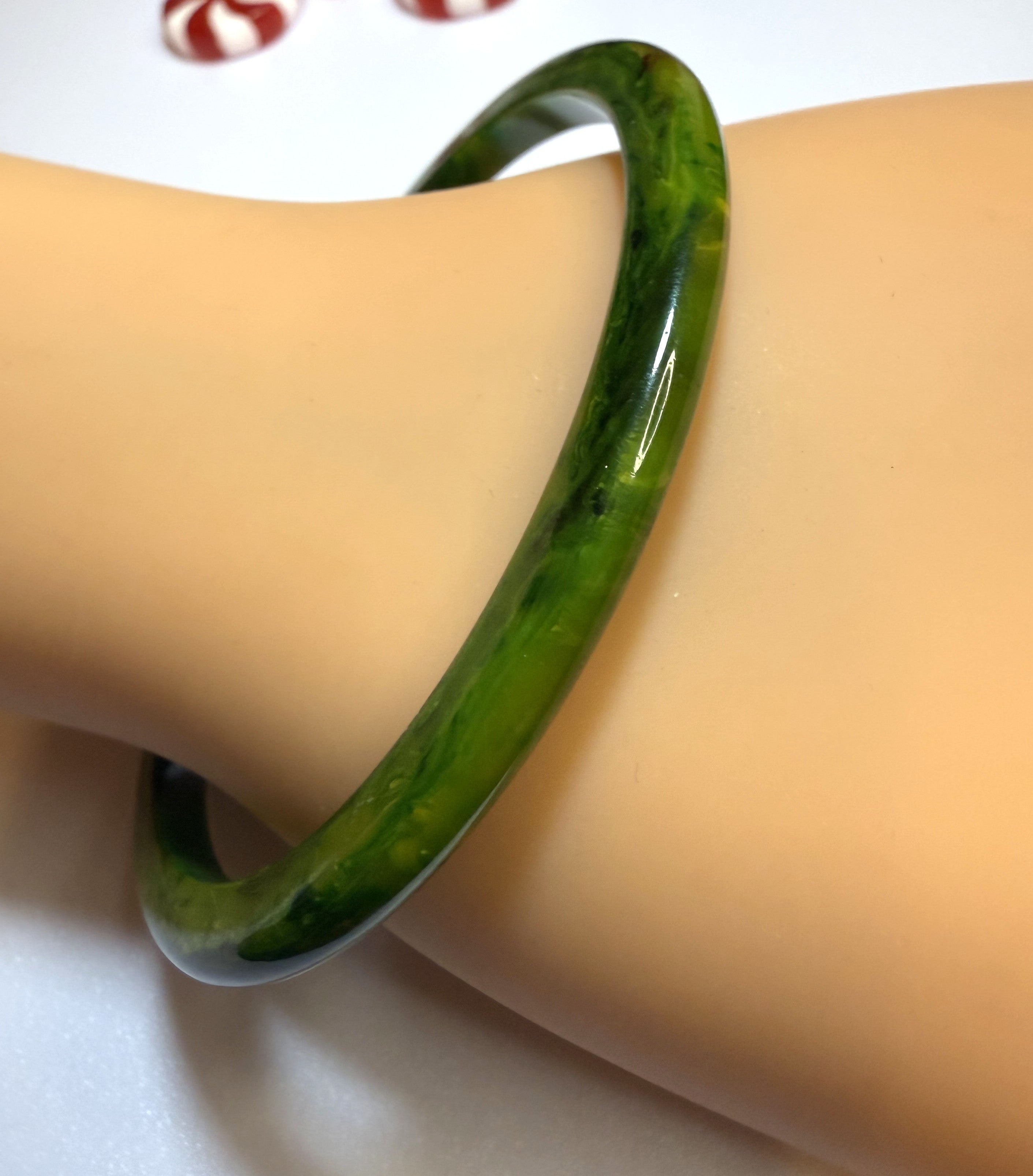 Vintage Green Bakelite Bangle - 1940s *Tested* Small/Medium, AUTHENTIC