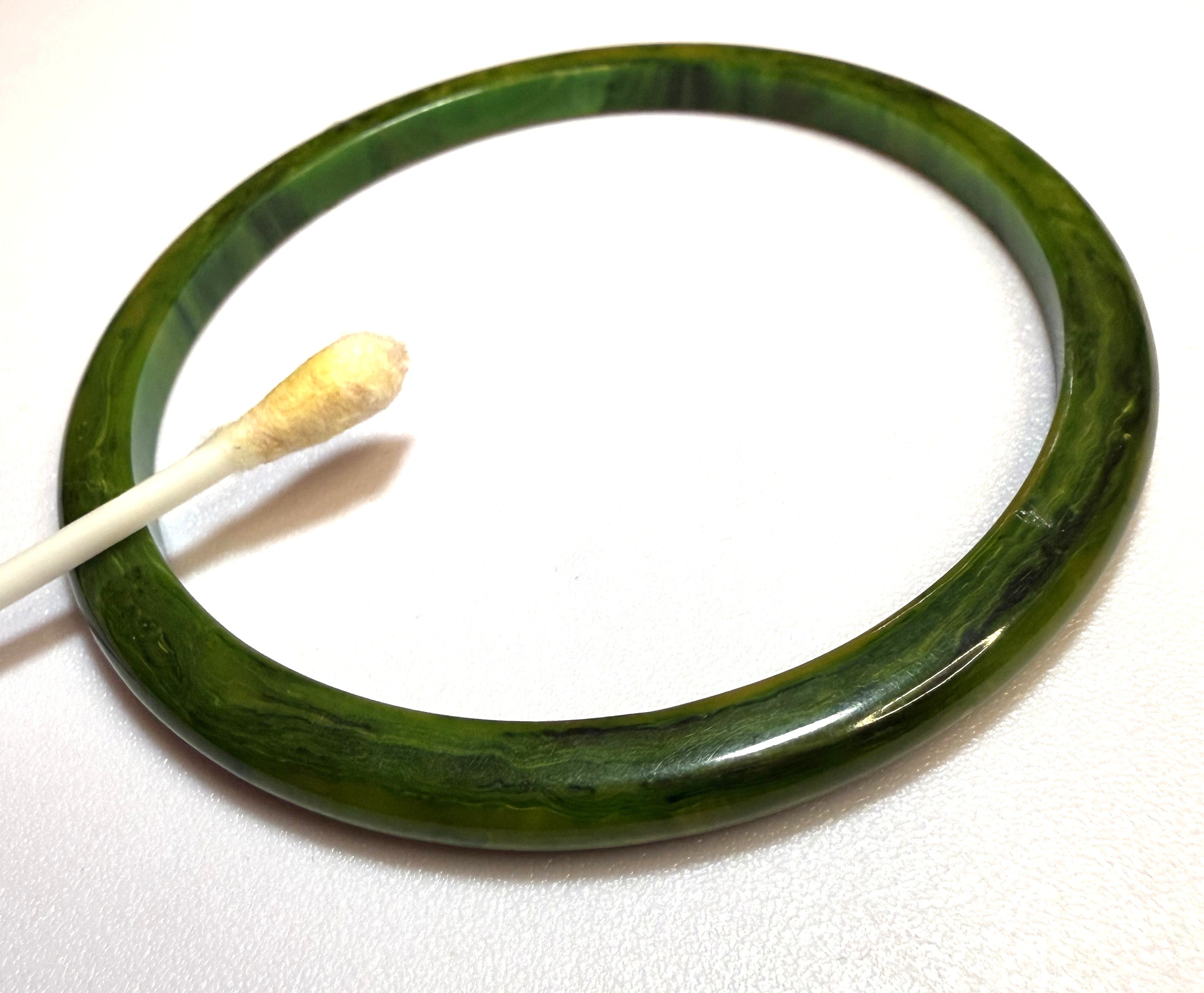 Vintage Green Bakelite Bangle - 1940s *Tested* Small/Medium, AUTHENTIC