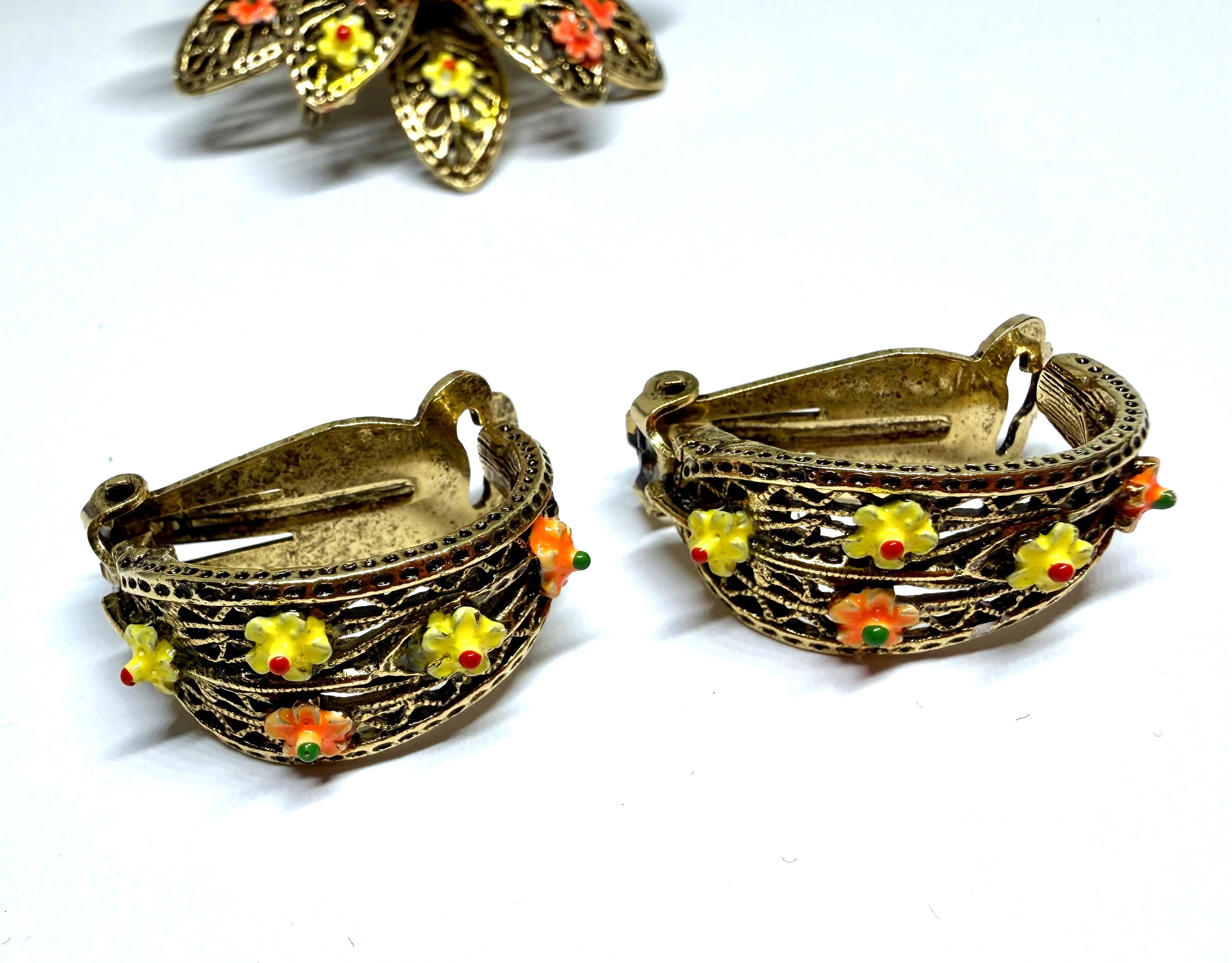 1960s ART (Arthur Pepper) Vintage Brooch and Matching Earrings