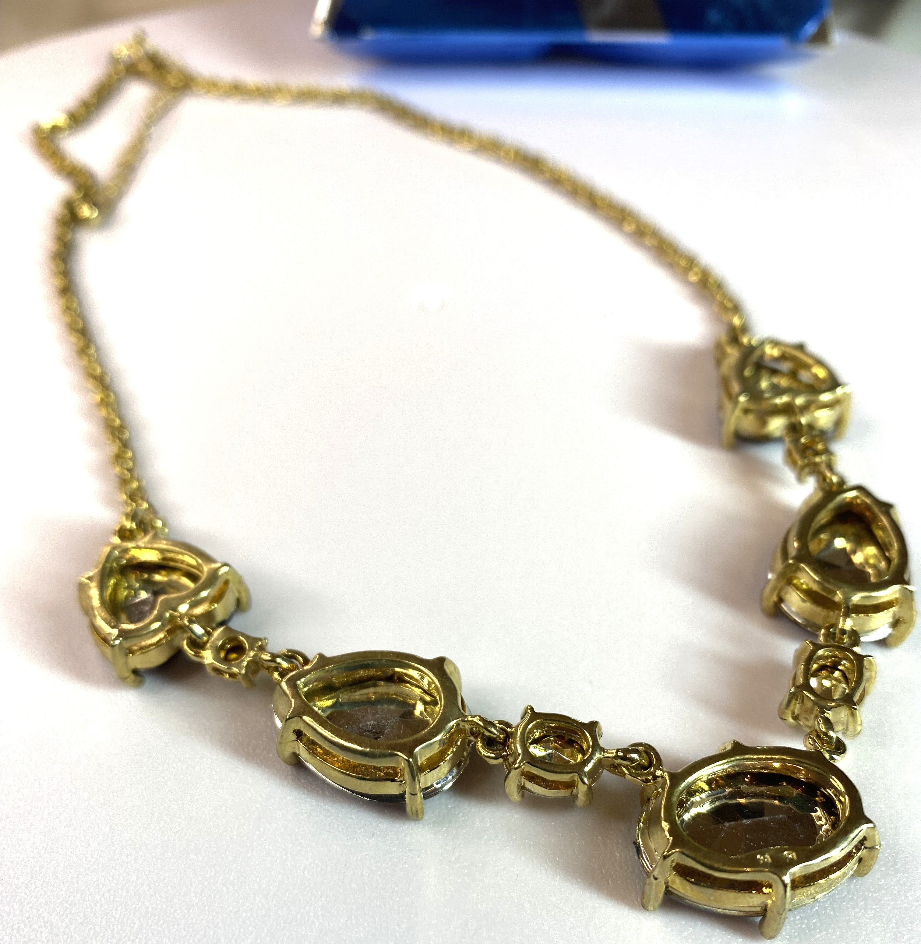 Avon - In Box, Topax Jewelry Set - Pierced Earrings and Neckalce