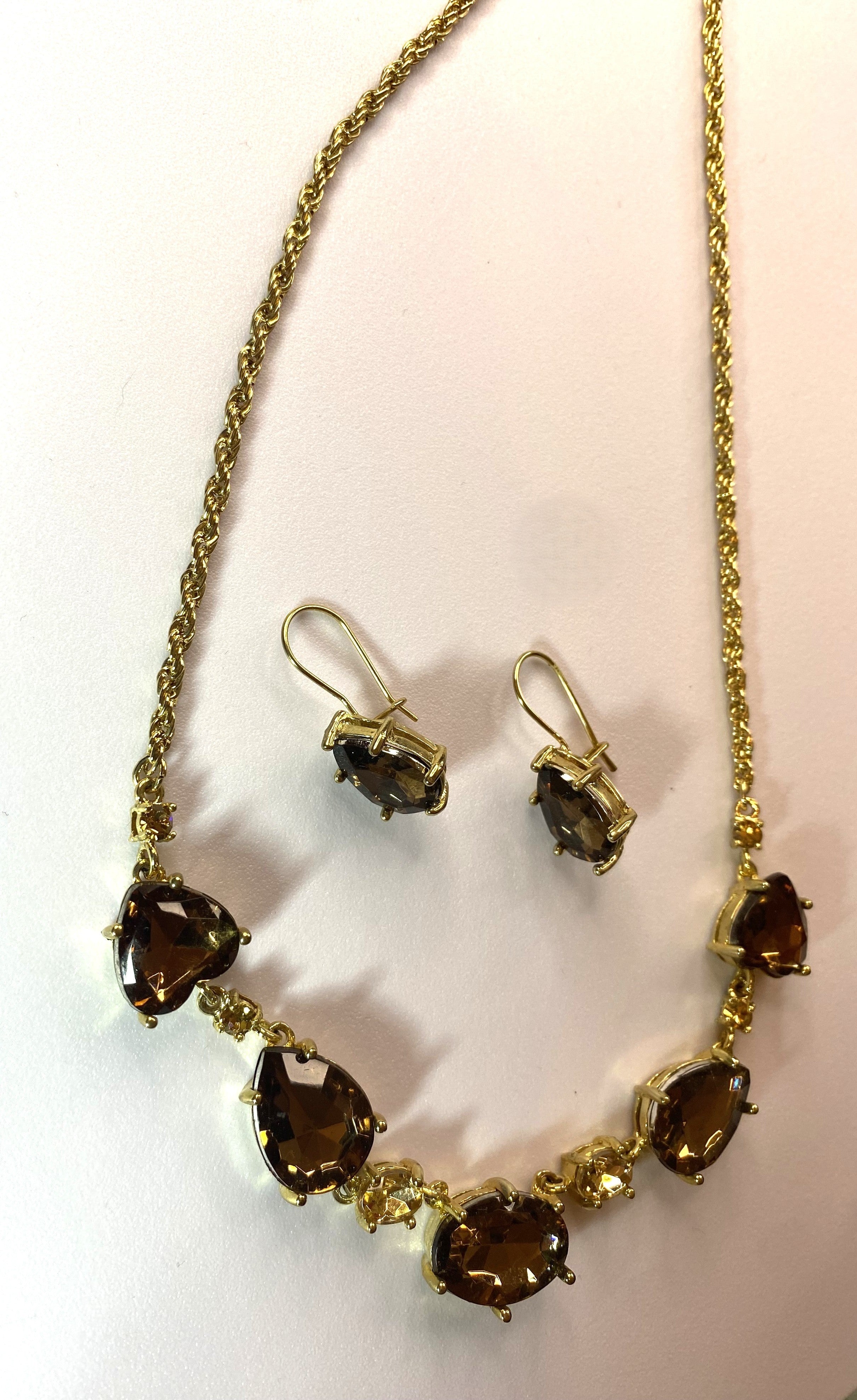 Avon - In Box, Topax Jewelry Set - Pierced Earrings and Neckalce