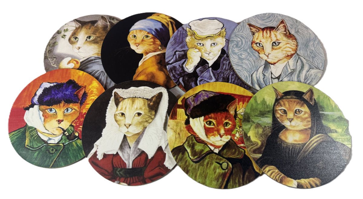 Coaster Set - Set of 8 Coasters with Painted Black Iron Holder (Copy) - Peppermint-Twist-Vintage.com