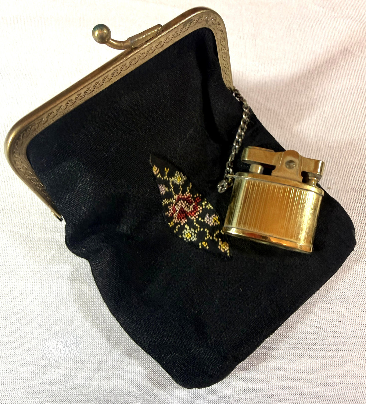 Rare One of a Kind - Late 1930s or 1940s Cigarette Purse and attaching lighter