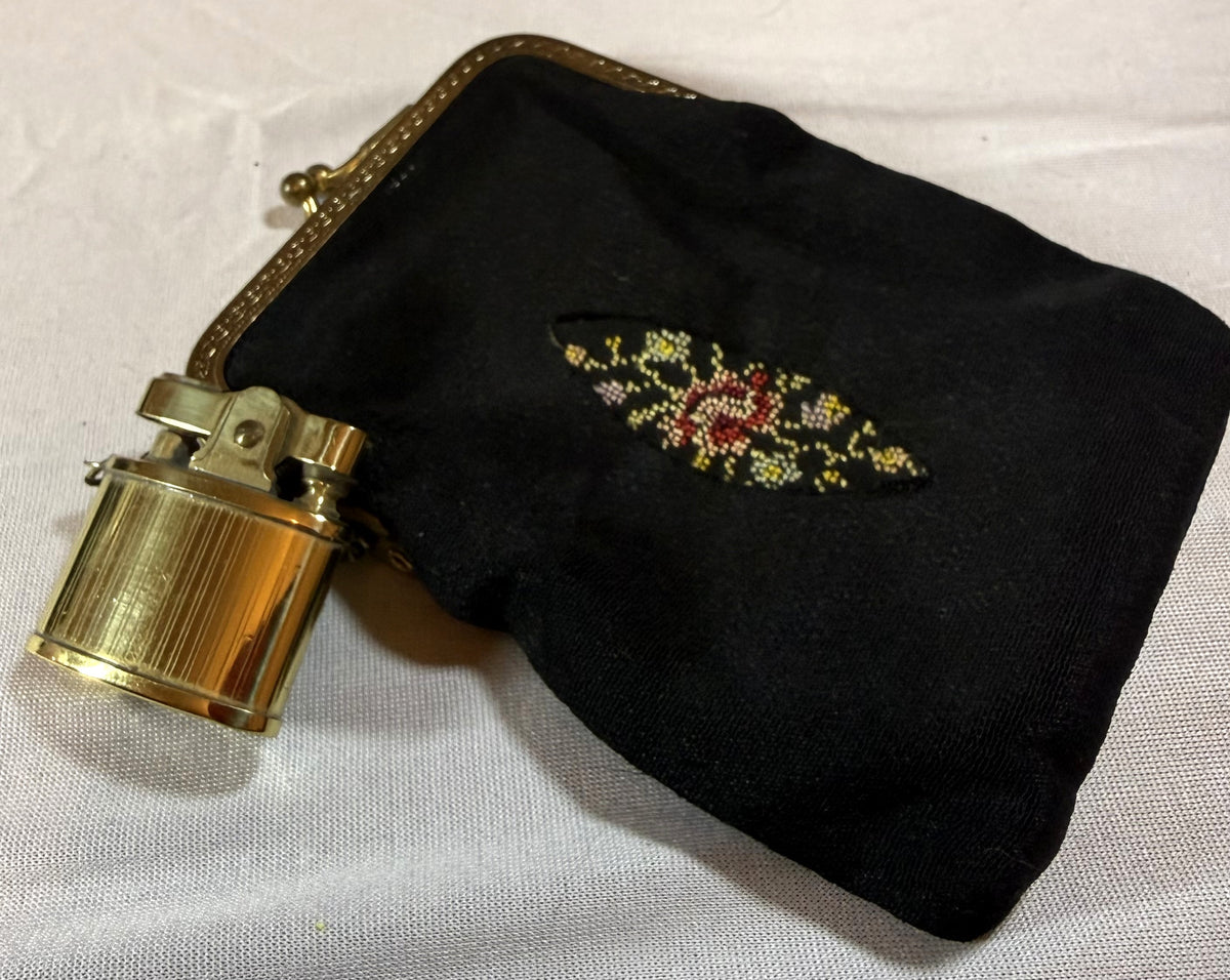 Rare One of a Kind - Late 1930s or 1940s Cigarette Purse and attaching lighter