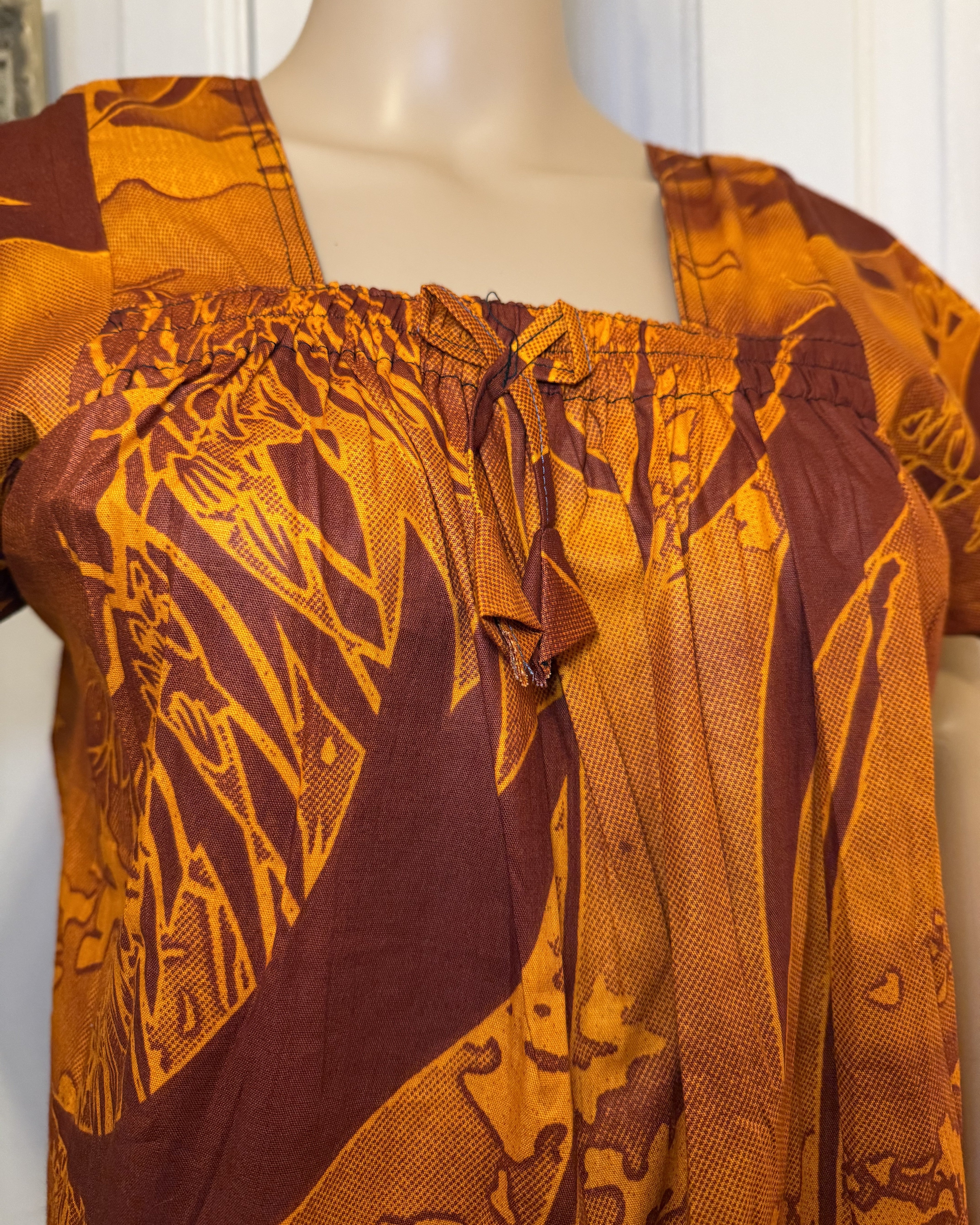 Burnt Orange Kaftan, Made in India, L Size