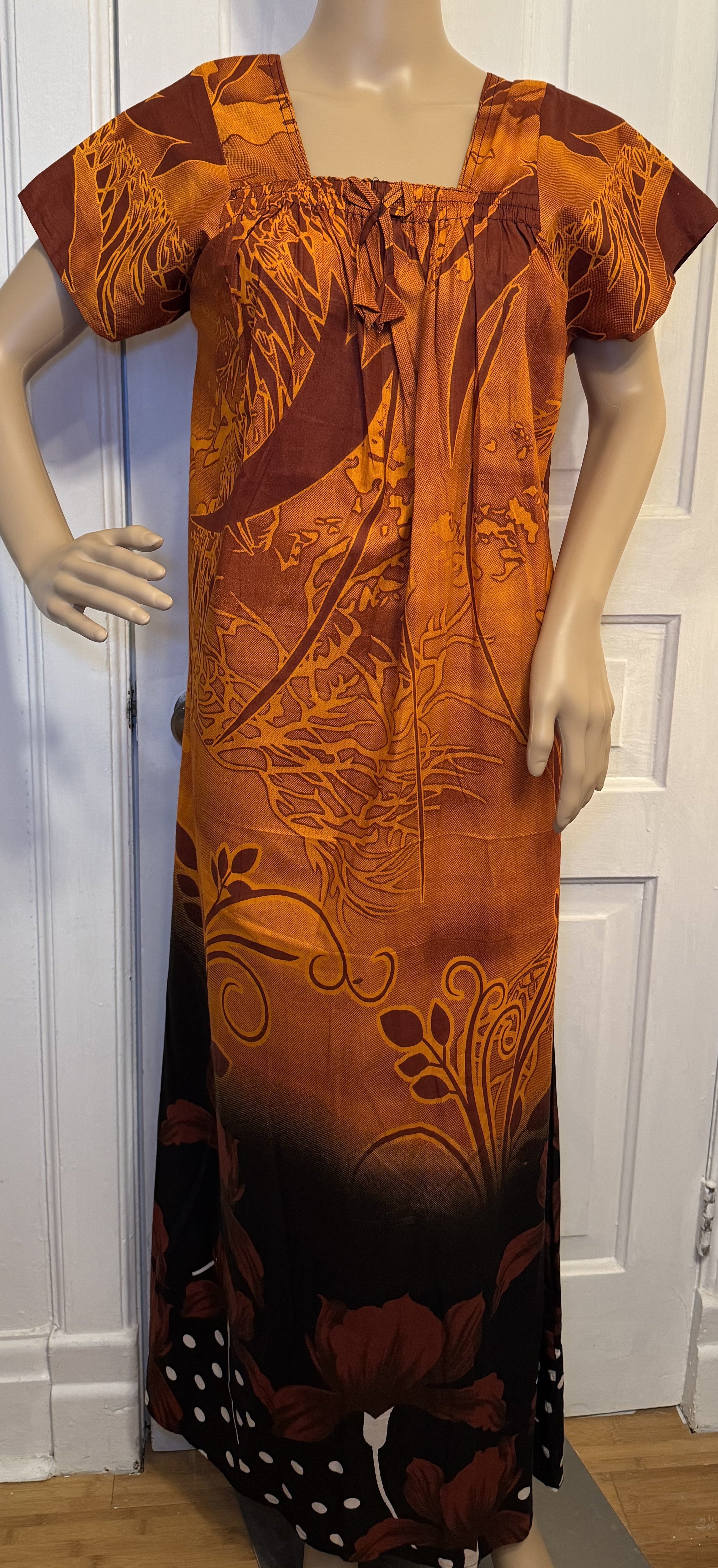 Burnt Orange Kaftan, Made in India, L Size