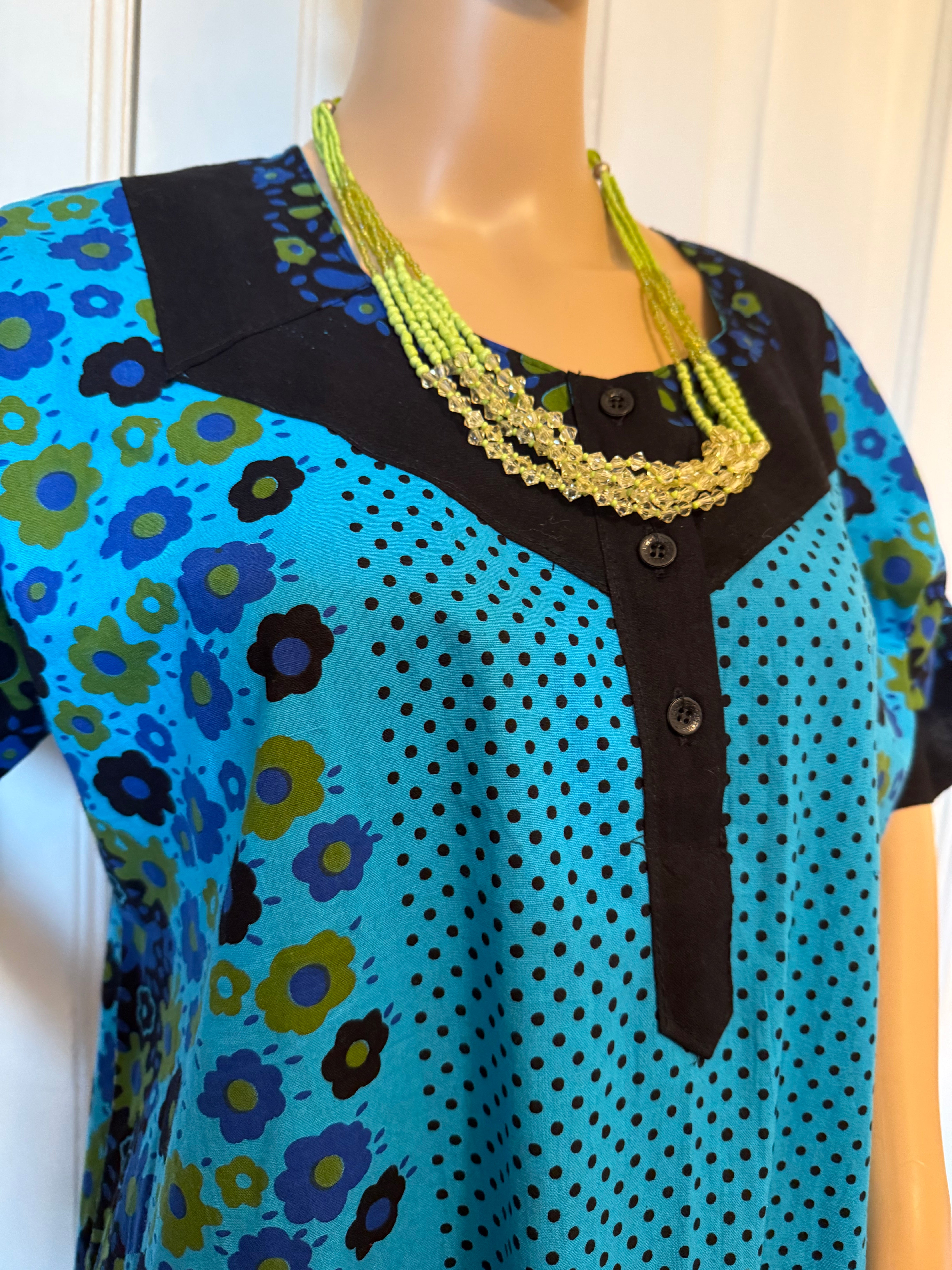 XL Size Blue Kaftan