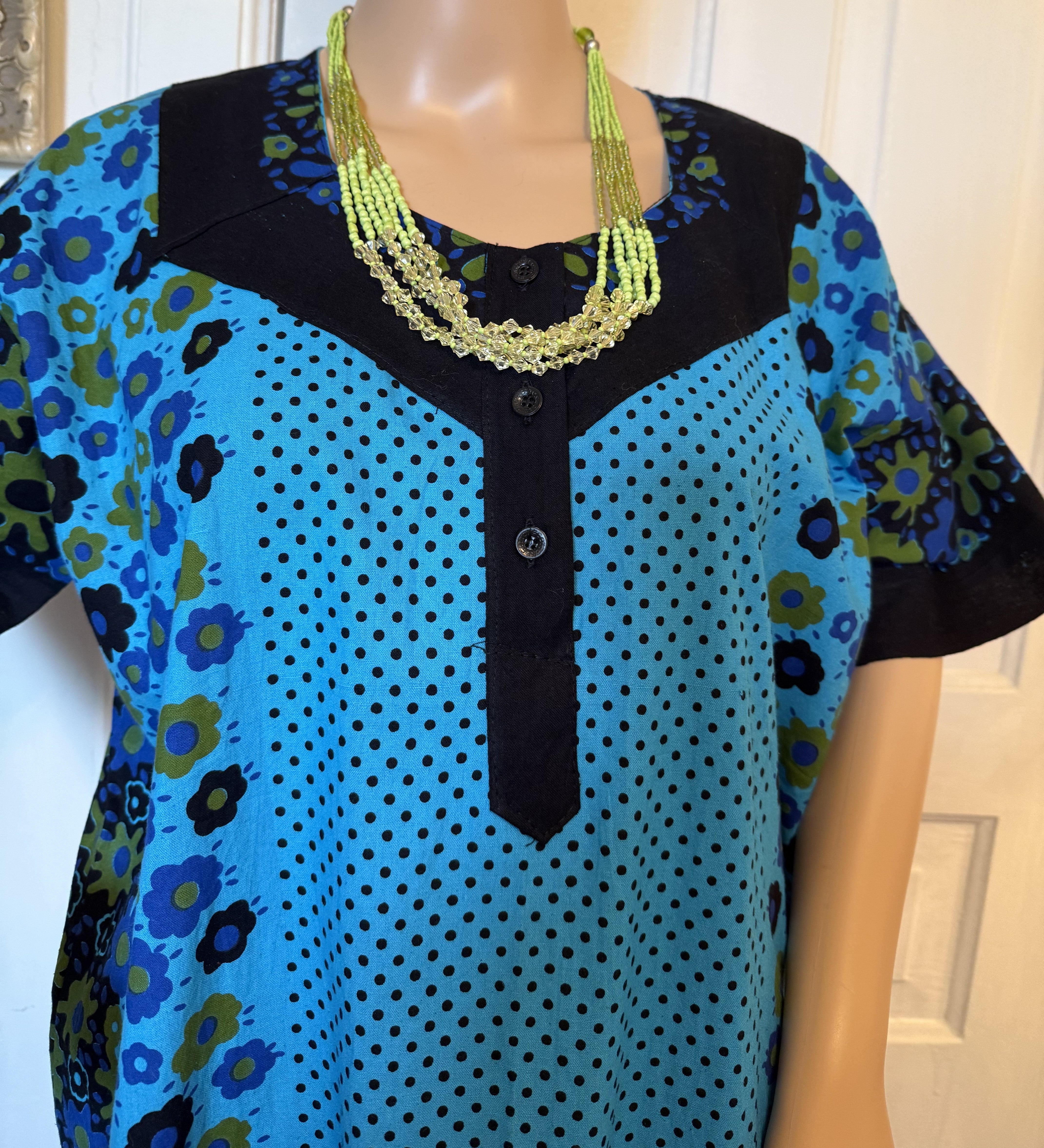 XL Size Blue Kaftan