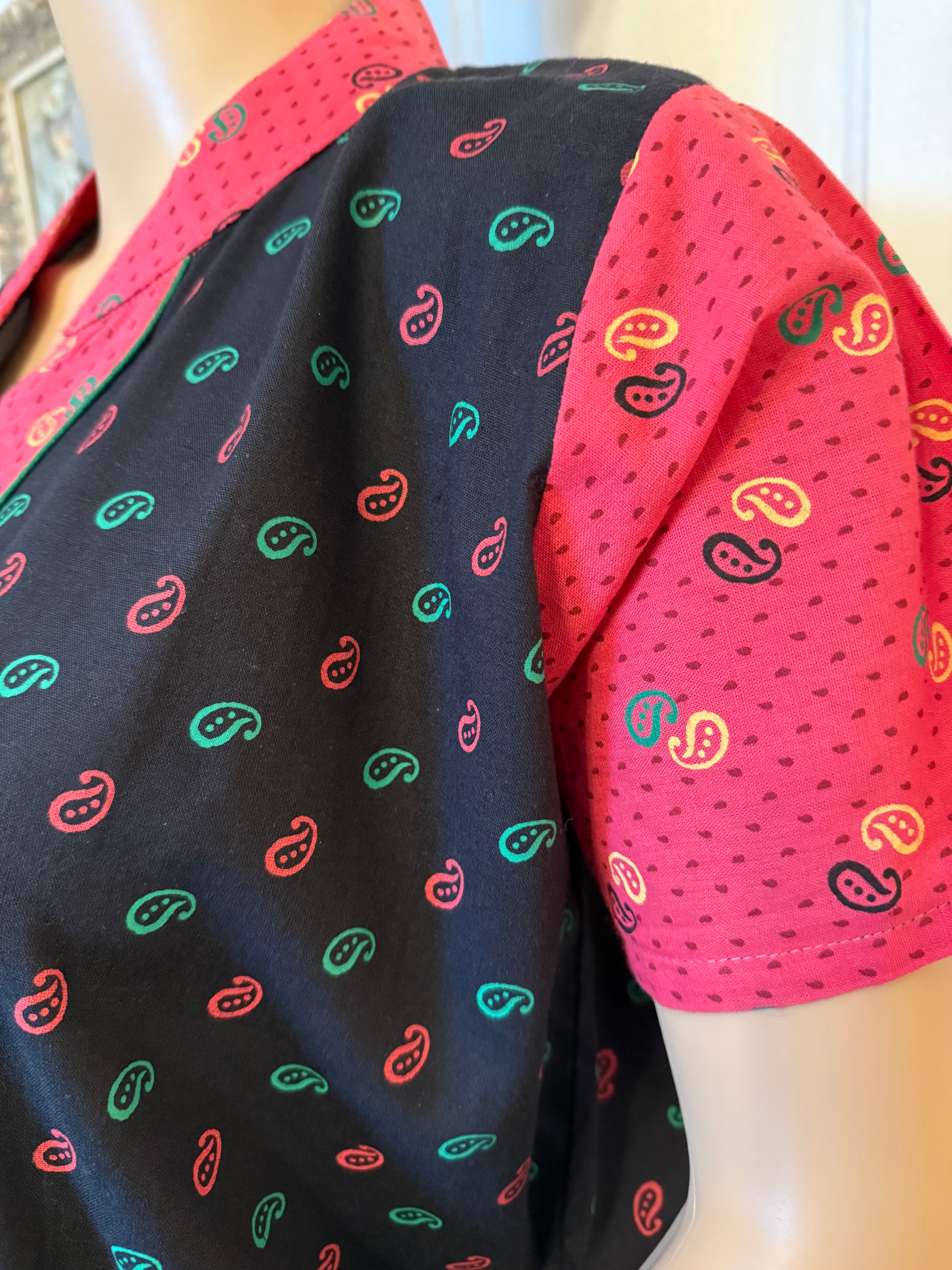 Pink and Black Patterned Kaftan, Size L