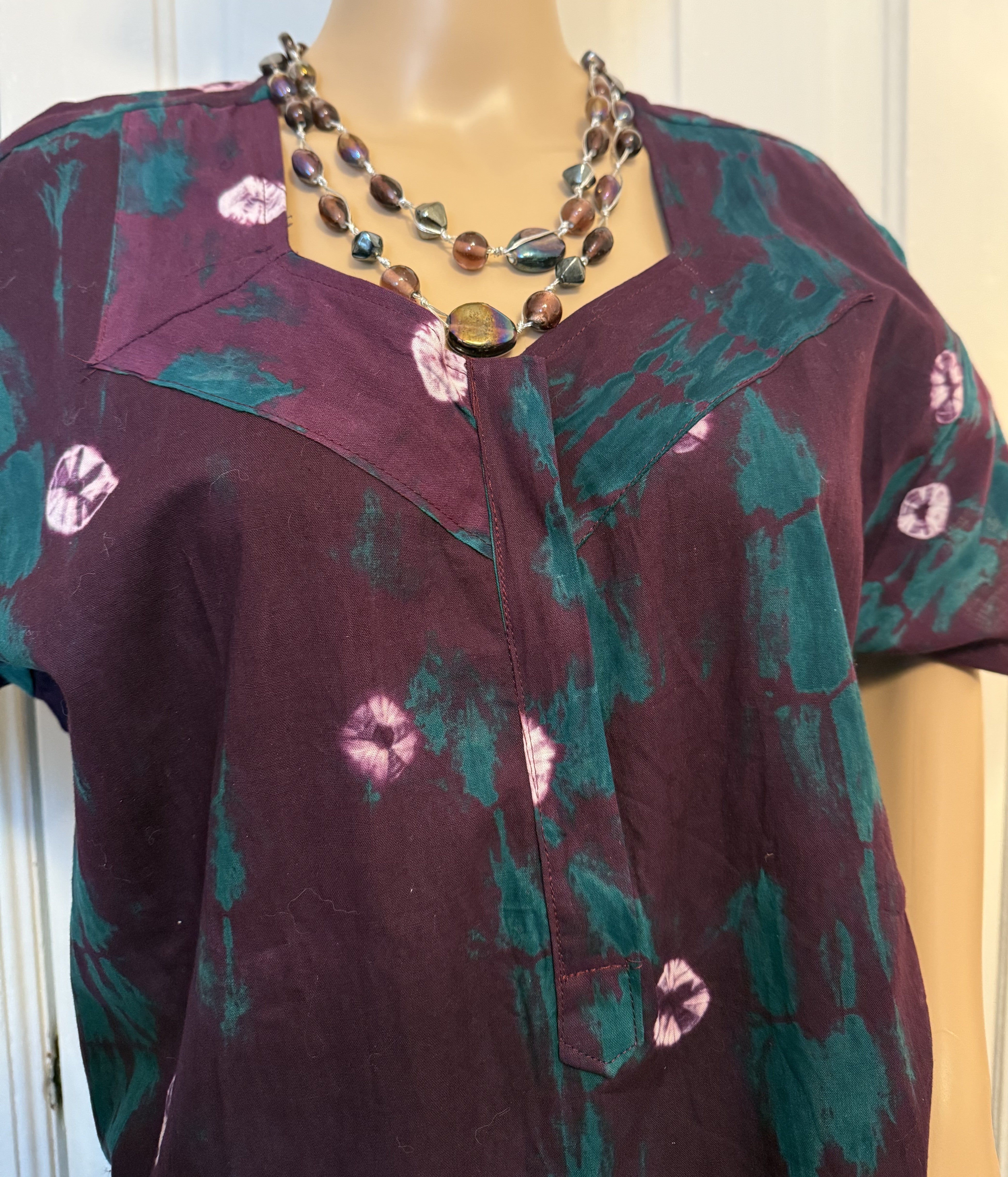 Purple Patterned Kaftan, Size XL