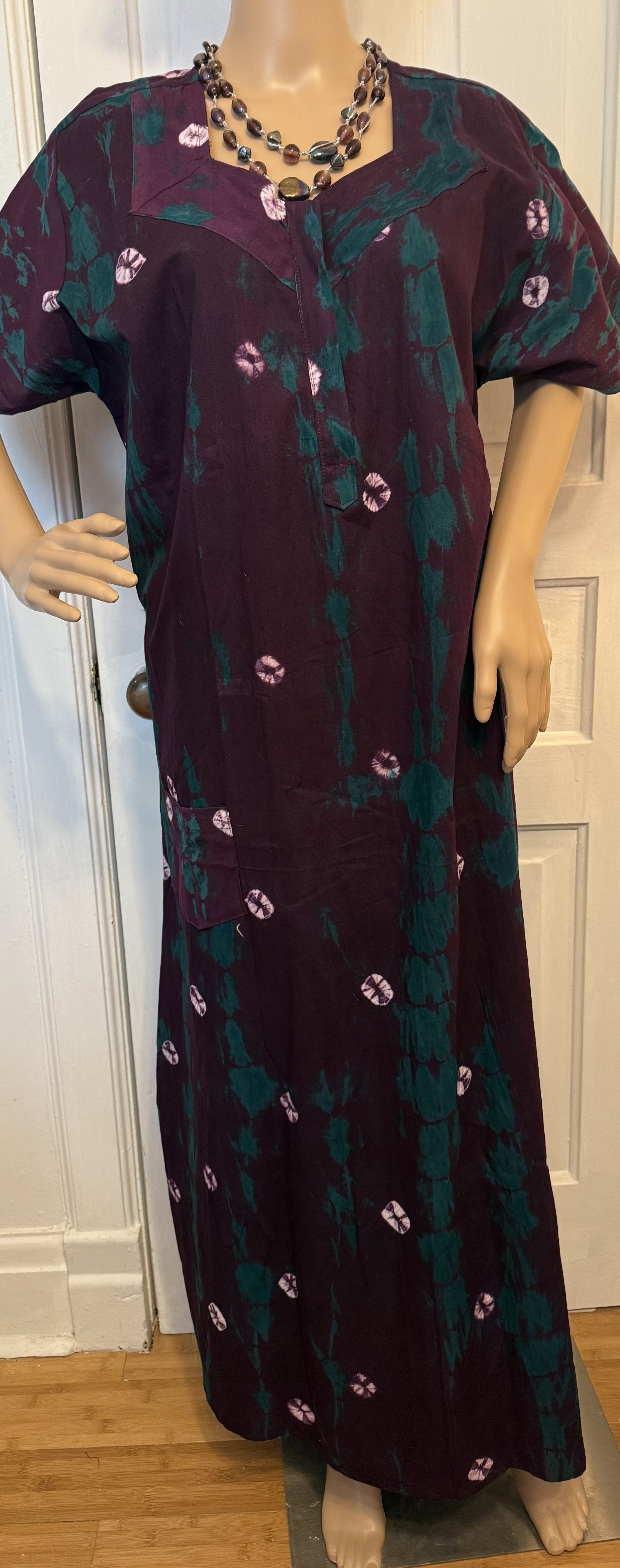 Purple Patterned Kaftan, Size XL